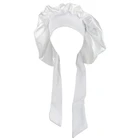 Женская атласная шапочка с широкими эластичными завязками, шапка для ухода за длинными волосами для девушек, для ночного сна, шелковая головная повязка для волос, шапка для душа E56F