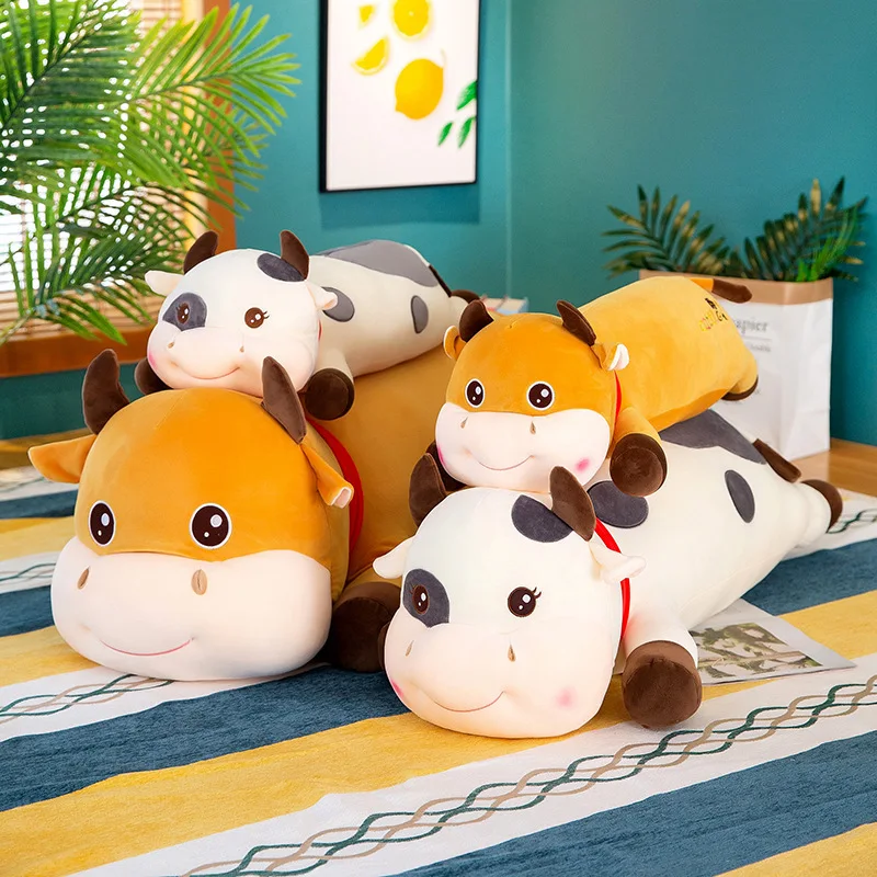 Новый креативный талисман 2020 плюшевая игрушка версия лжи Коровья кукла большая