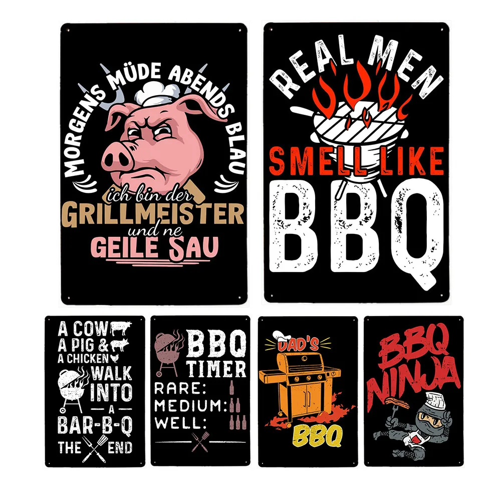 Металлический плакат для зоны барбекю 20 х30 см | Дом и сад