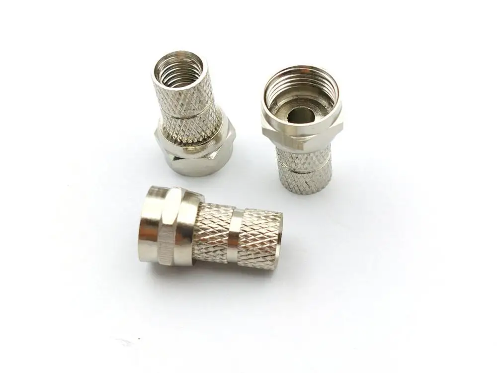 200 шт латунные F образные штекерные разъемы для RG59 Коаксиальная антенна ТВ