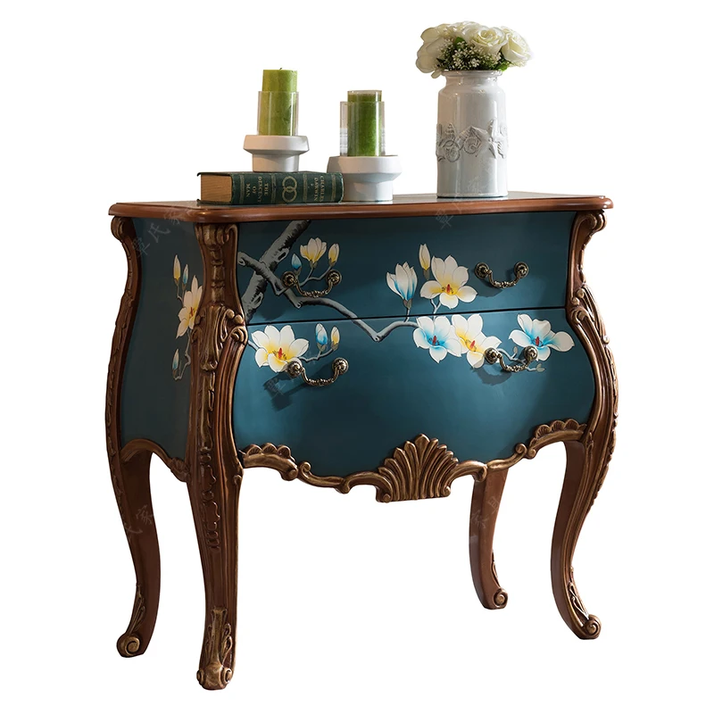 

Комод TT в американском стиле с выдвижными ящиками из массива дерева для гостиной, коридора, шкафа, винтажное украшение для шкафа, окрашенный...