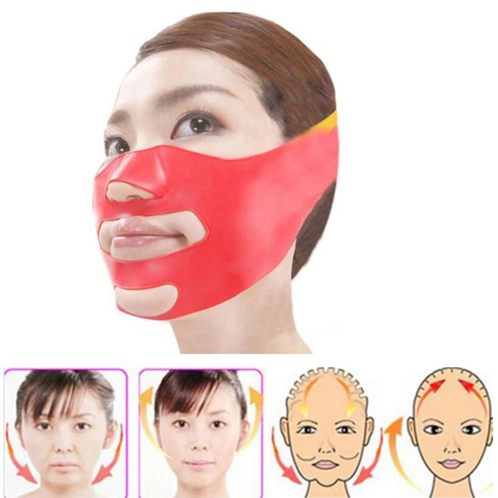 Силиконовая тонкая маска для лица V line бандаж Пояс похудения нефритовый ролик