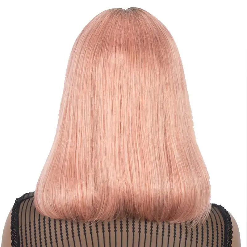 Шелковистые прямые короткие парики Ребекка из человеческих волос на сетке