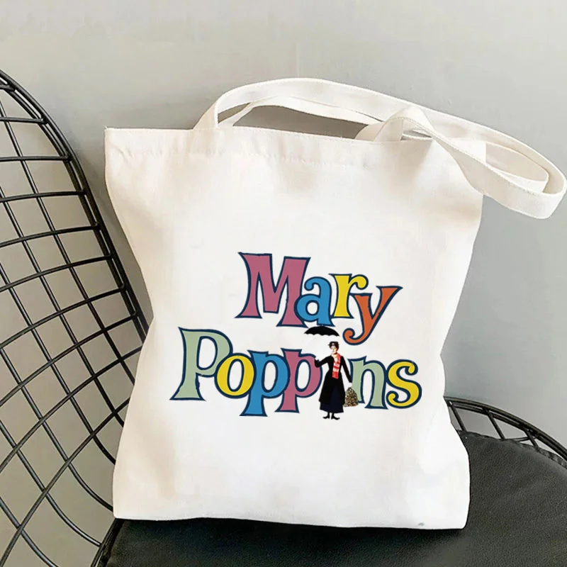 

Shopper Mary Poppins Sitting on the cloud Bag Harajuku women Shopping Bag Canvas Shopper Bag girl Tote Bag Shoulder Lady Bag