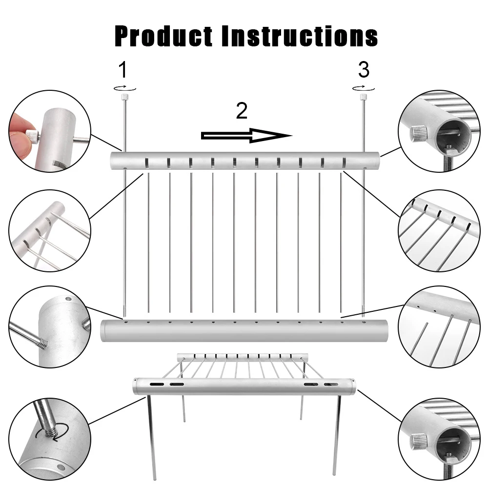 

Non-stick Folding Barbecue Grill Portable Stainless Steel BBQ Grill Pocket Outdoor Camping Picnic Tool Barbecue Accessories