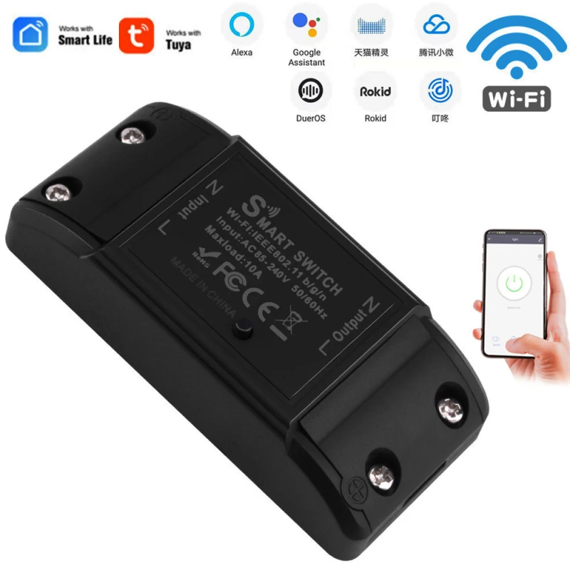 

Tuya Wifi Smart Switch 10A Timer Wireless Switches Smart Home Smart Life APP/Voice Control Work With Alexa Google Home