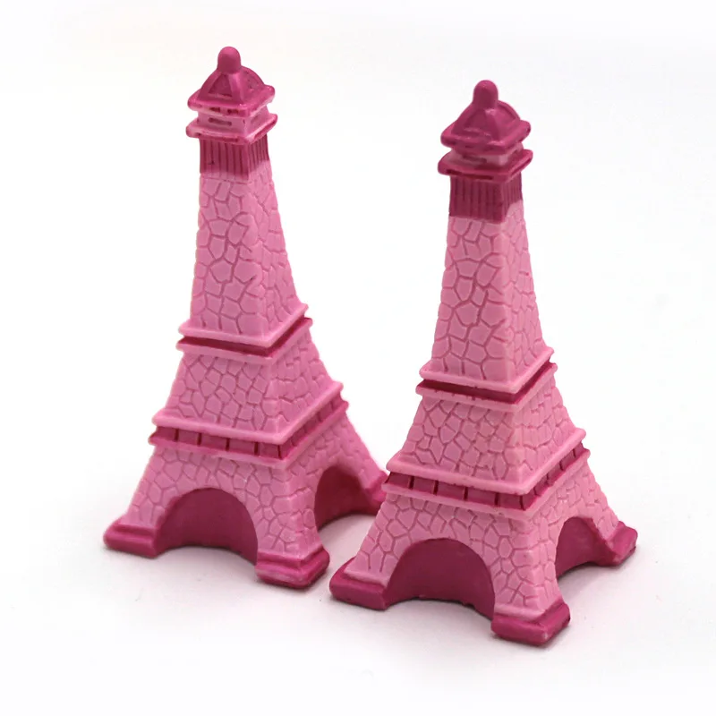 

Розовая железная башня, украшение для микроландшафта, железная башня, изделия ручной работы из смолы