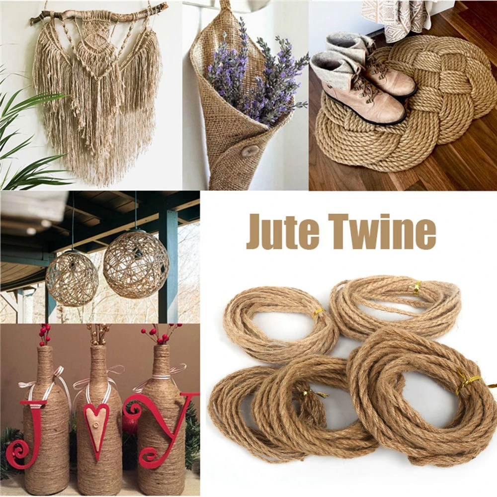 Лента из мешковины натуральный джутовый шпагат для рукоделия деревенская