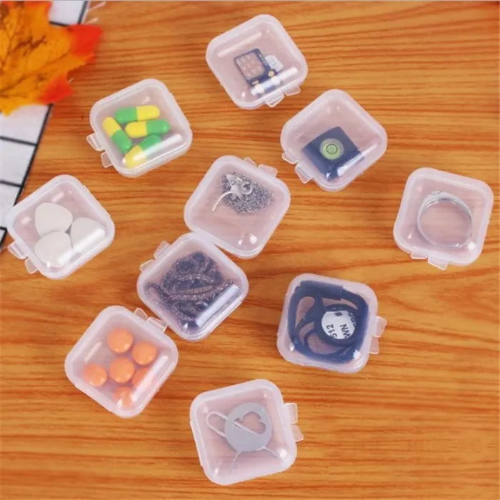 50 шт. маленькие квадратные прозрачные пластиковые коробки для хранения