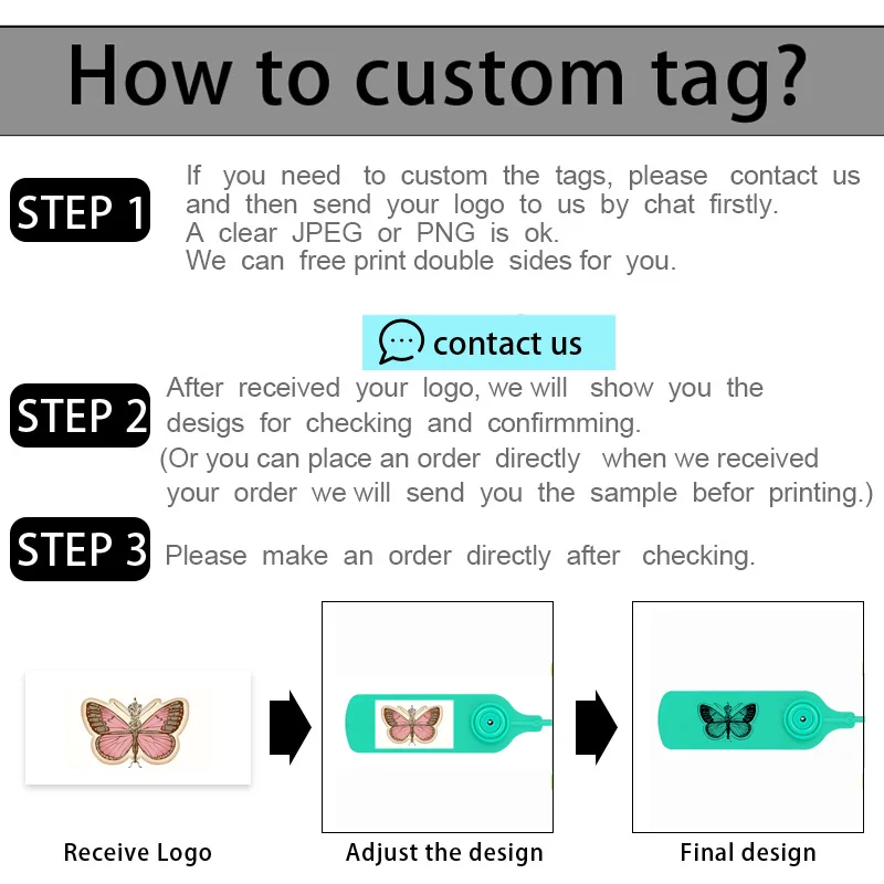 100 шт. Персонализированные Бирки Для одежды на заказ пластиковые одноразовые