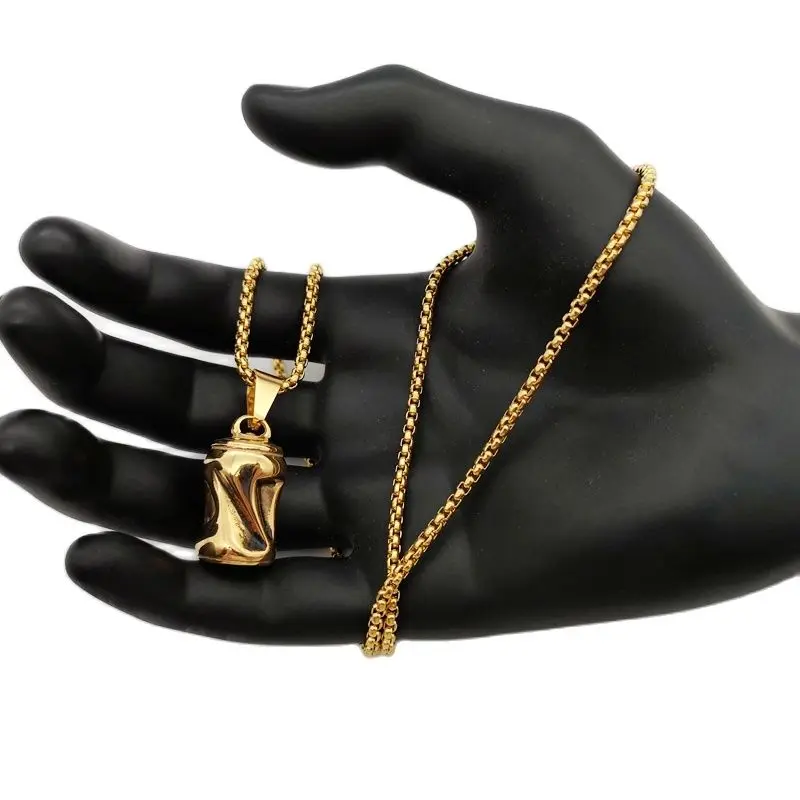 Ожерелье в стиле хип-хоп черное/золотое/серебряное из нержавеющей стали |