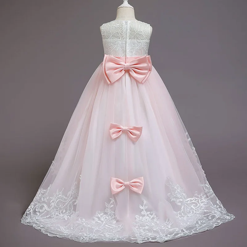 Платья принцессы с вышивкой и цветочным принтом для девочек-подростков Детские