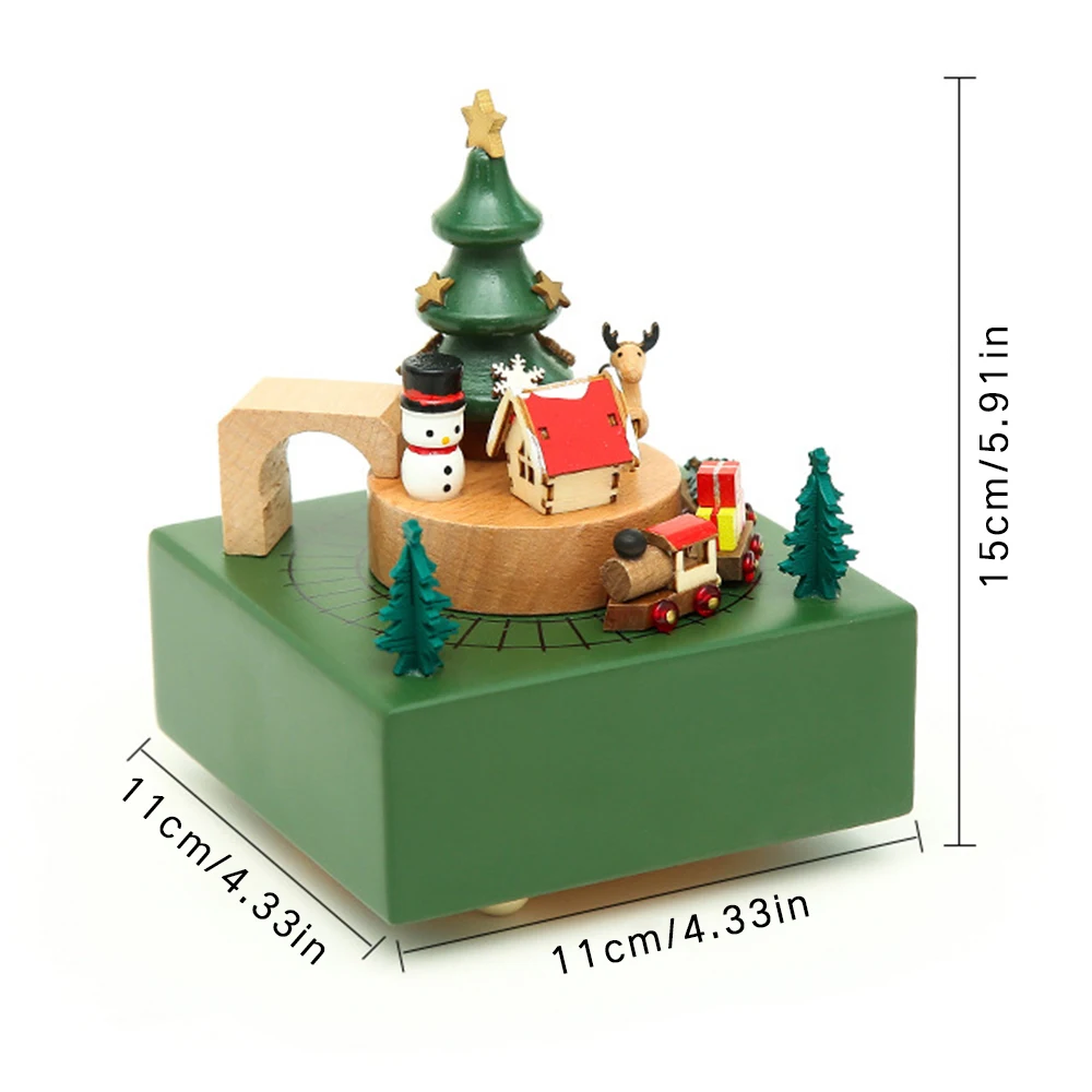 

Adorable Musical Boxes Wooden Music Box Wood Crafts Retro Christmas Gifts Home Decoration Accessories Train Toy