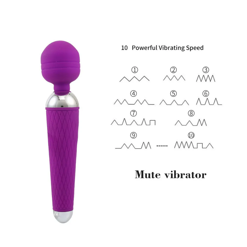 Мощный вибратор волшебная палочка 10 скоростей Вибратор для точки G Клитор
