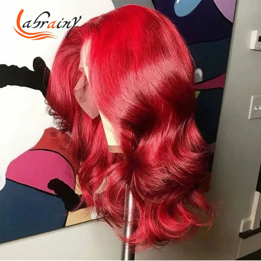 

13X6 Hd Lace Frontal 99J Red Wavy Human Hair Wigs Burgundy Ginger Honey Blonde Body Wave Colored Wig Pre Plucked Bleached Knots