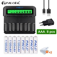 palo aaa 1100mah rechargeable battery aaa batteries with lcd battery charger for 1 2v nimh aaaaa c type d rechargeable battery