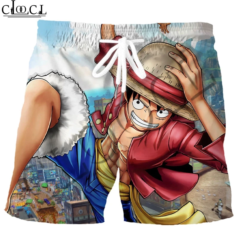

CLOOCL Luffy Anime Shorts Cosplay 3D Printing Boys Casual Loose Large Size College Style Summer Quick-drying Pants