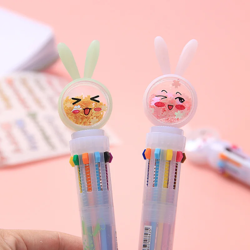10 цветов шариковая ручка с милым животным разноцветные ручки для бурения кошек