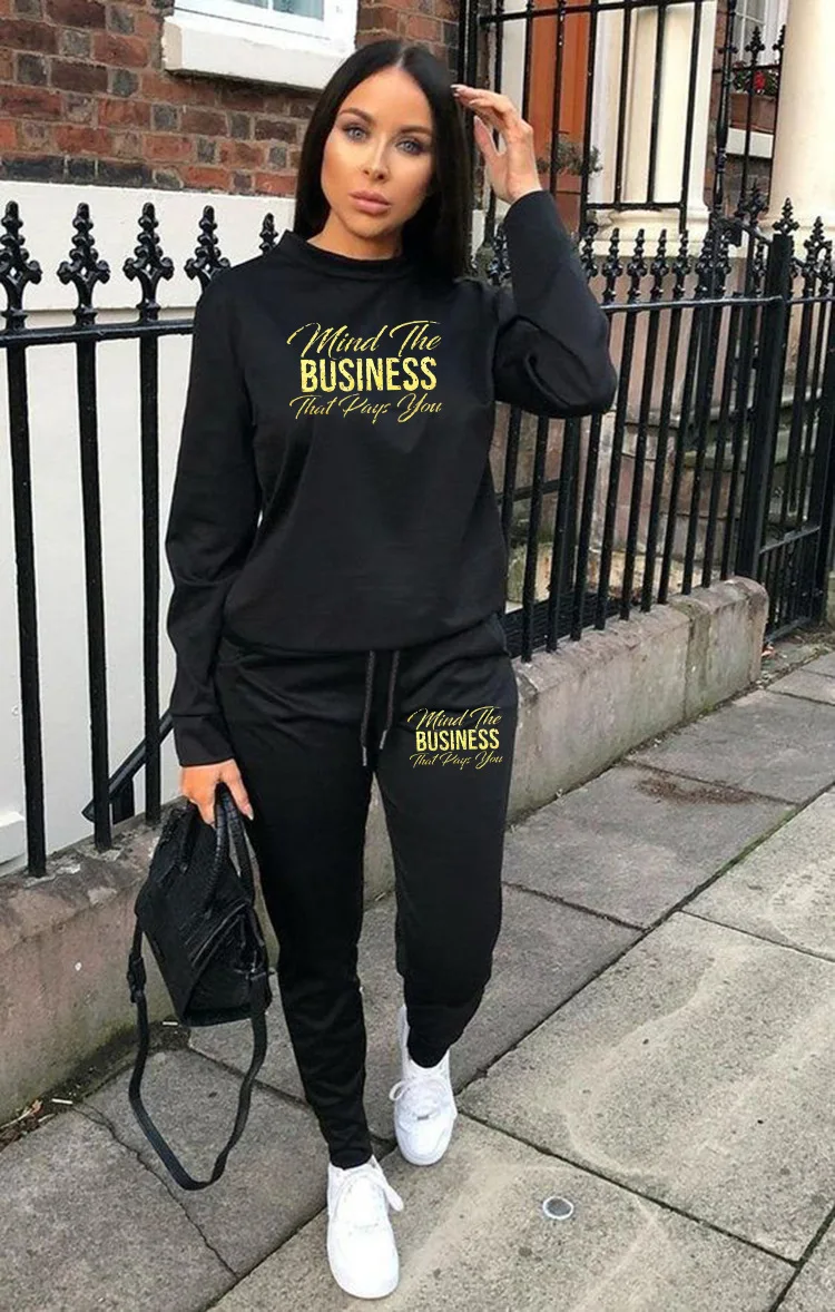 

Новинка осенний Повседневный брючный костюм с длинными рукавами для домашнего сервиса полосатые спортивные брюки из двух частей с надпись...