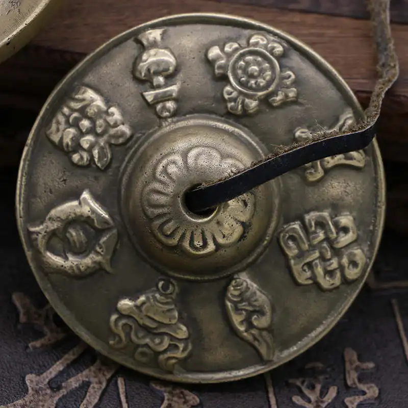 Тибетские буддийские Поющие колокольчики TBC942 пара тибетских латунных золотых