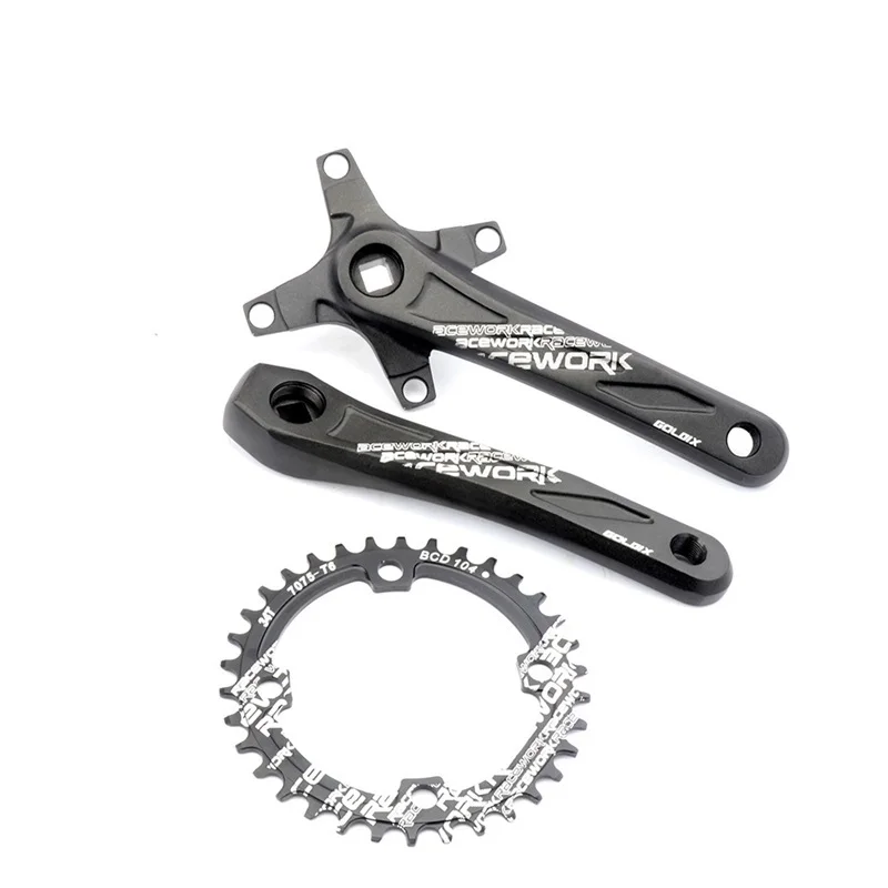 

104 BCD Bicycle Crankset MTB Square Hole 170mm Bike Crank 32/34/36/38T Narrow Wide Chainring Sprocket Mountain Bike Crank Set