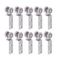 10pcs bend pipe metal bearing pulley block with two plastic wheel for sliding door window cabinet