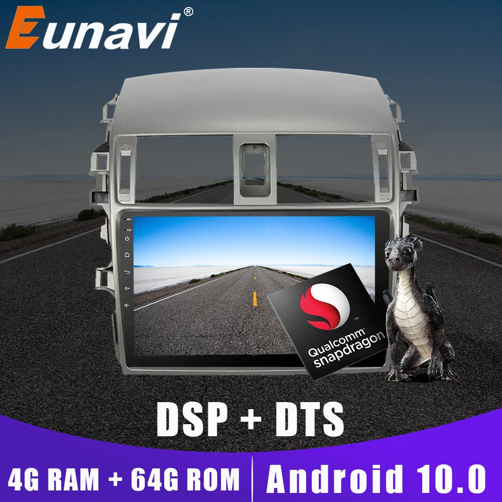 Автомобильный радиоприемник 2 Din Android 10 GPS для Toyota Corolla E140 E150 2006 2013 мультимедийный