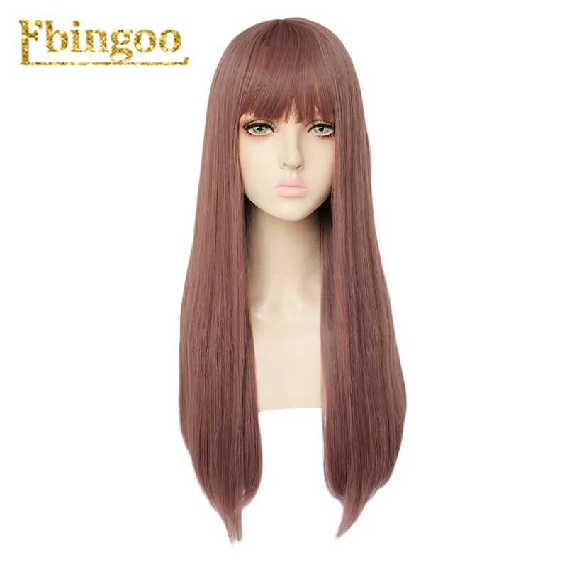 Ebingoo Hair cap+ белый высокотемпературное волокно Peruca Perruque натуральный прямой длинный синтетический парик с челкой для женщин
