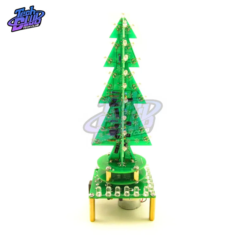 Вращающийся красочная Музыкальная Рождественская елка DIY модуль комплект