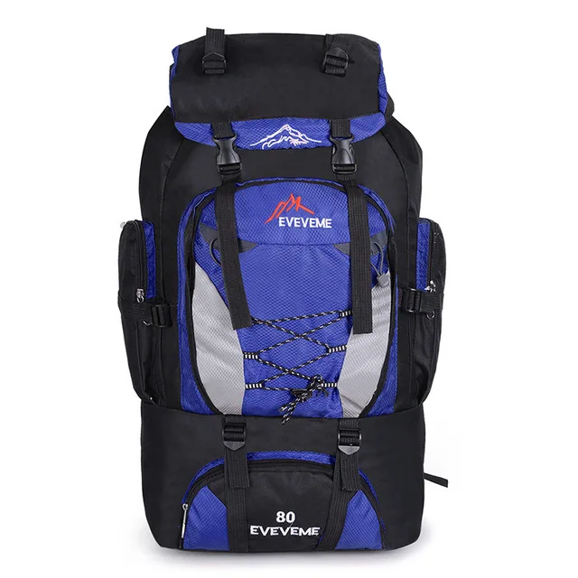 80L blue Функциональный 100л водонепроницаемый нейлоновый походный рюкзак большой емкости тактический рюкзак для путешествий Профессиональный уличный спортивный мужской рюкзак - Цвет: 80L blue
