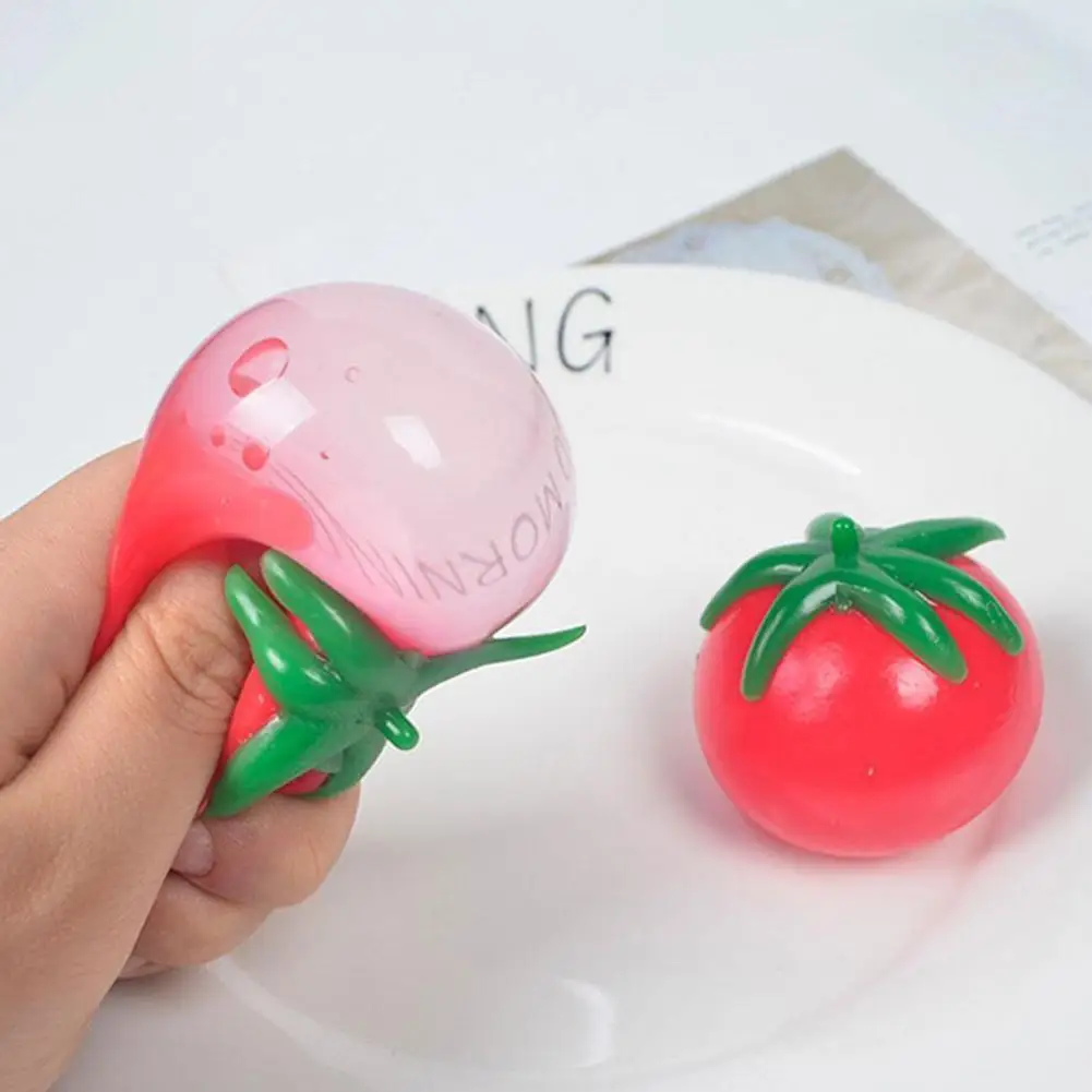 

1pcs Children Tomato Decompression Toy Tomato Squeezing Ball Stress Releasing Plaything Tomato Soft Non-Toxic Vent Toy Funny Toy