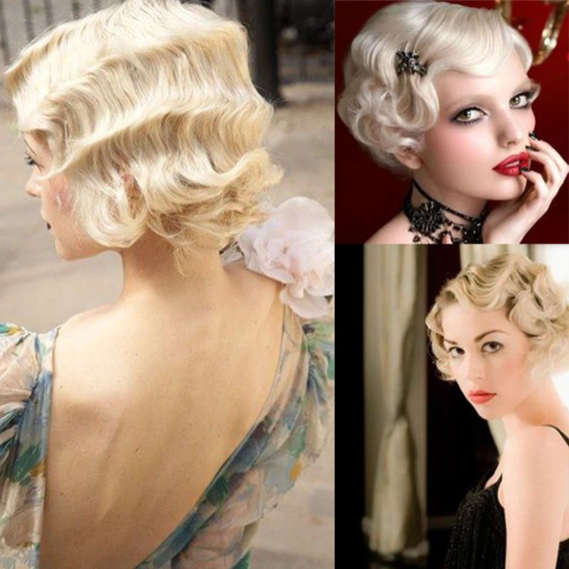 

AOOSOO 8 inch Short cute Wigs Synthetic curly Wig with Bangs Woman Synthetic Wigs Natural Hair Wig Free Shipping