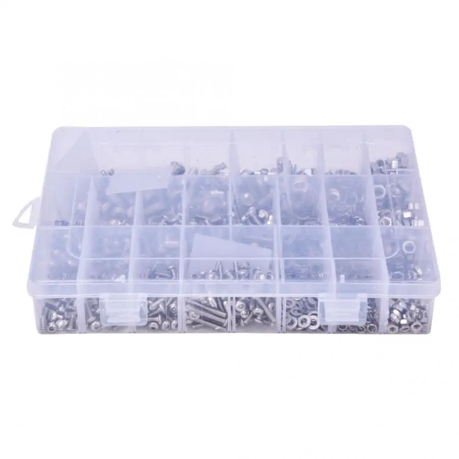 Tornillos de plastico 1105 шт. комплект винтов с шестигранной головкой шайб в ассортименте M3