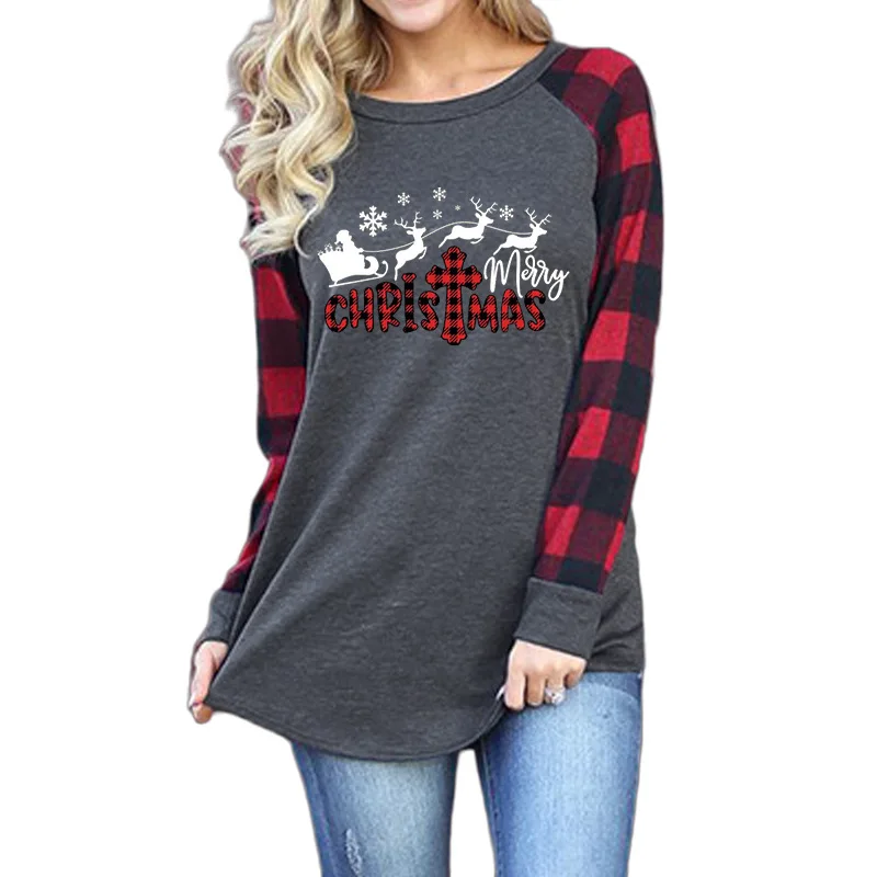 

Merry Christmas Deer Graphic Shirts Vintage Plus Fashion 2020 Women Clothes Oversized Graphic Tees Korean Girls Aesthetic