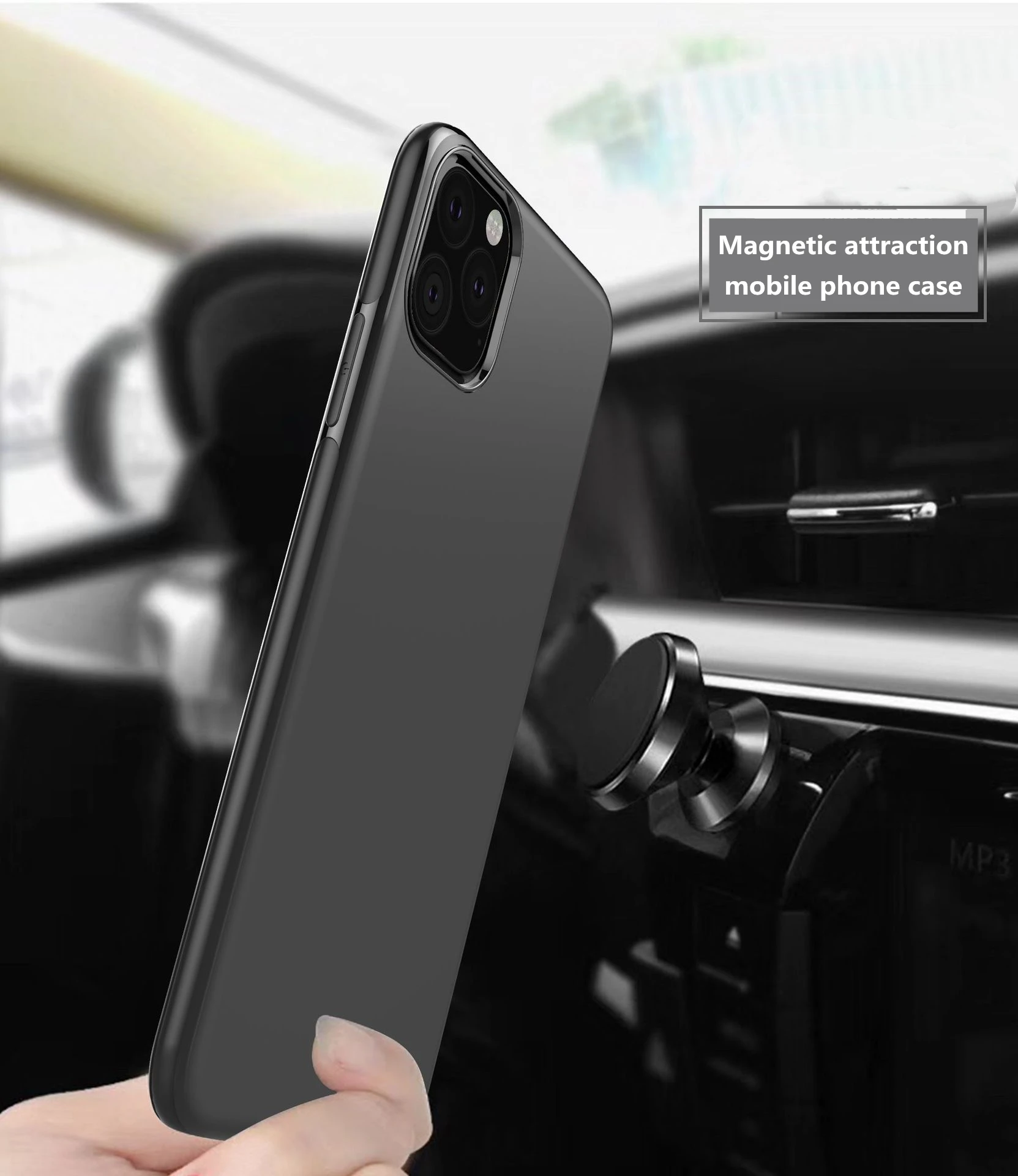 Built-in Magnet Phone Case For iPhone XR XS Max Case For iPhone 8 7 6S Plus Soft TPU Phone Case For iPhone 11 Pro Max Back Cover