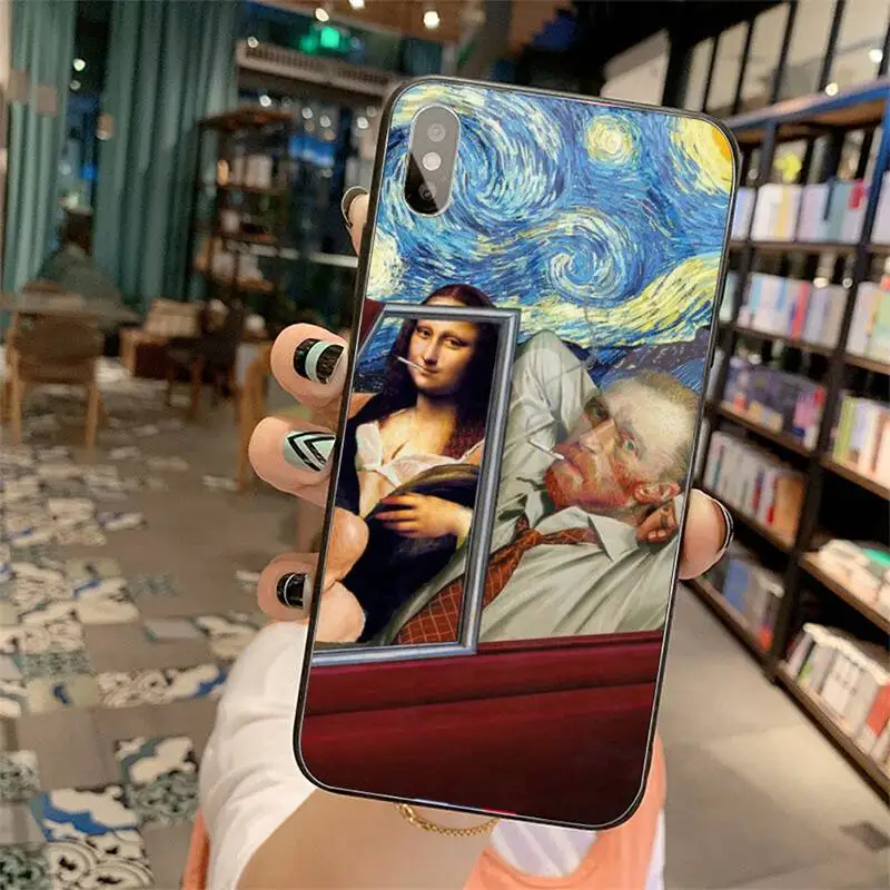 

Van Gogh Mona Lisa Phone Cases Tempered glass For iphone 5C 6 6S 7 8 plus X XS XR 11 PRO MAX