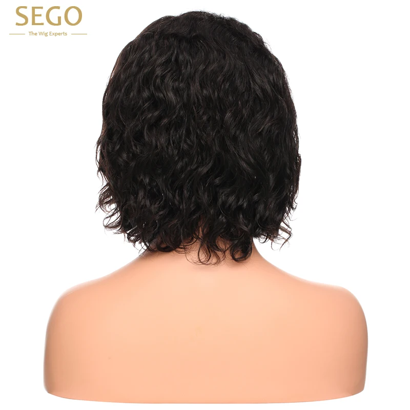 SEGO короткие волнистые L части шнурка парики для черных женщин бесклеевые