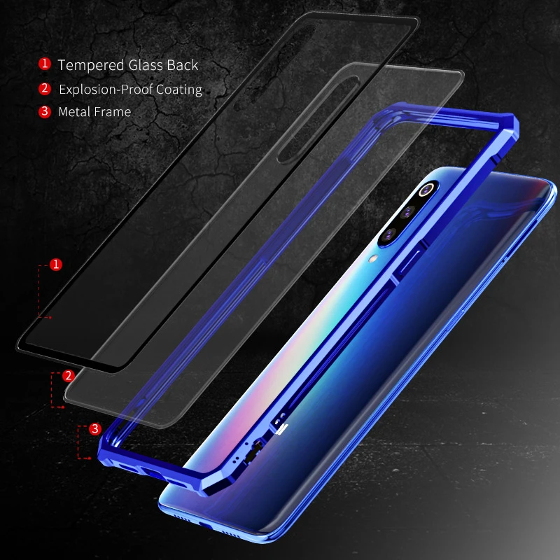 Роскошный Алюминиевый металлический бампер чехол Xiaomi mi 9 противоударный