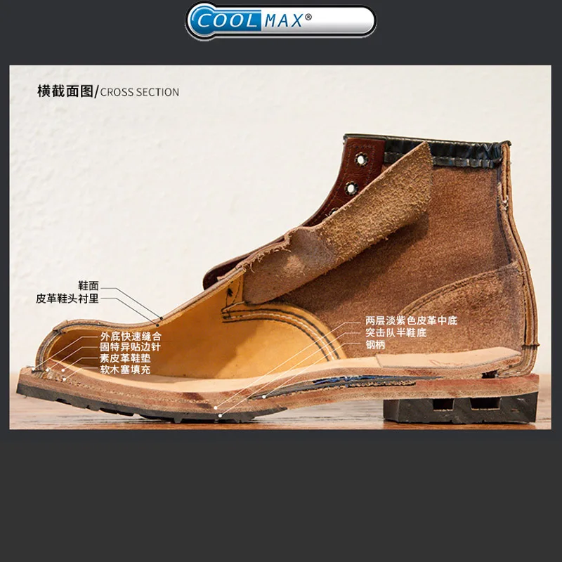 Ботинки мартинсы мужские из кожи антистатические со стальным