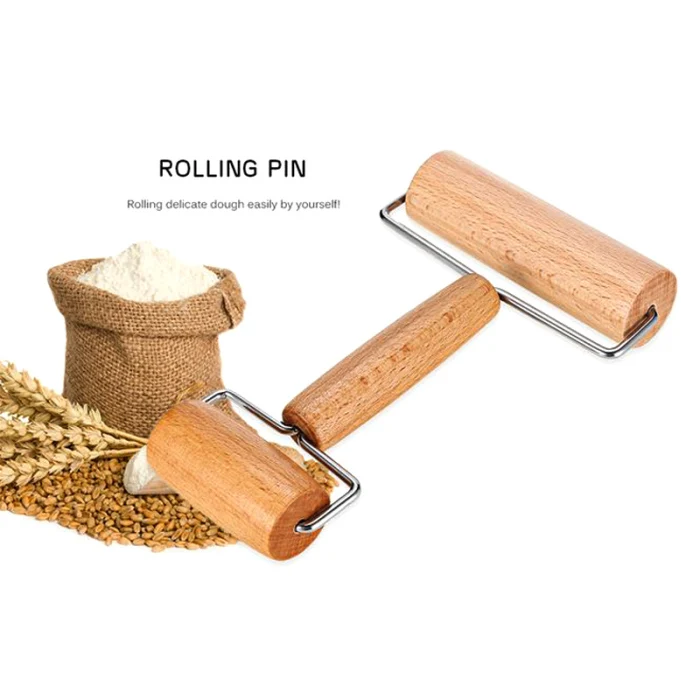 Pastry Wooden Rolling Pin Pizza Dough Roller Home Kitchen Pie Bread Baking Tool JS23