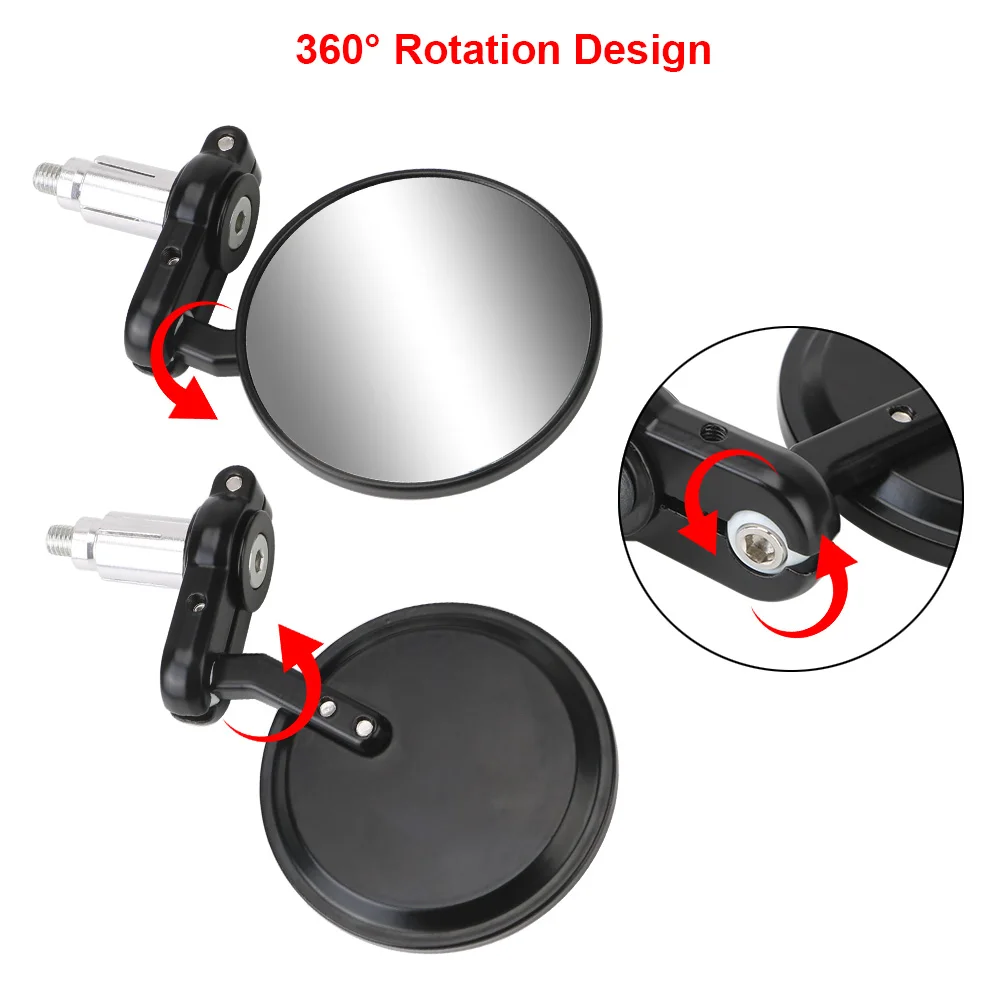 

Motorcycle Mirrors Rearview Side Mirror 2pcs Motorbike Accessories 22mm Universal Handle Bar End Mounting
