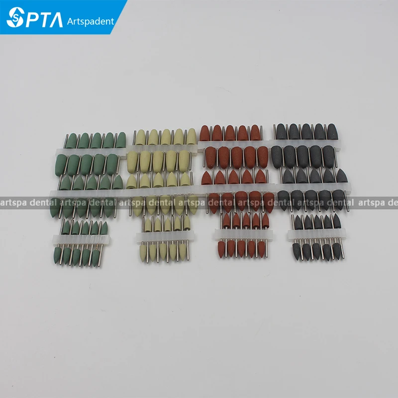 

120pcs Dental SILICONE Rubber polishers Diamond polishing Burs Resin Base 2.35mm Dental Lab Equipment