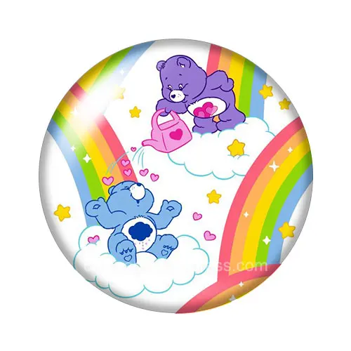 DB1147-09 Прекрасный Care Bears стильная футболка с изображением персонажей видеоигр 18 мм кнопки 10 шт, смешанные цвета, круглый стеклянный кабошон стиль для украшение с защелкой - Окраска металла: DB1147-09