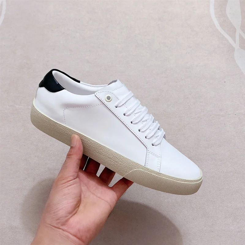 

High-Quality Leather Shoes For Men And Women, Luxury Brand Casual And Comfortable Women's Shoes, Lace-up Fashion Flat Shoes