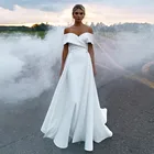 Сексуальные свадебные платья с юбкой-годе 2022 мягкое искусственное платье принцессы с открытыми плечами для свадебной вечеринки со съемным шлейфом