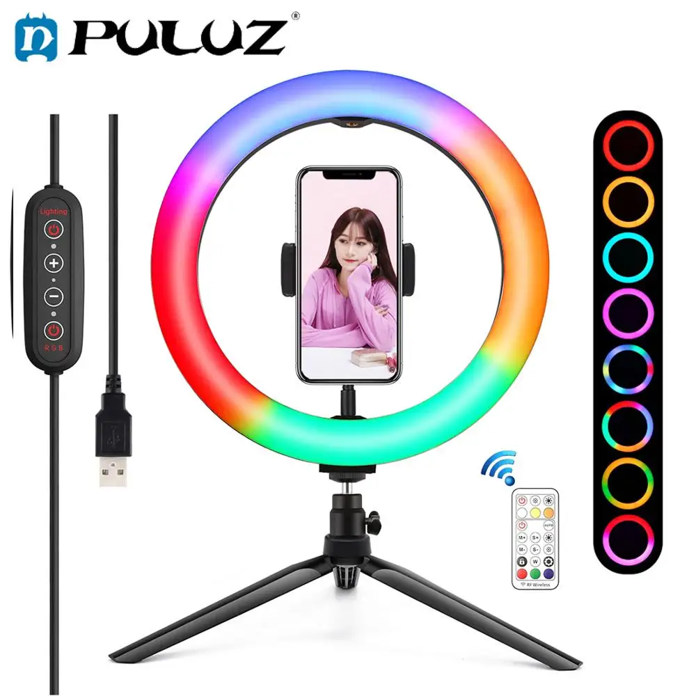 

26cm Marquee Photography Lighting Phone Ringlight Tripod Stand Photo Led Selfie Bluetooth remote Ring Light Lamp TikTok Youtube