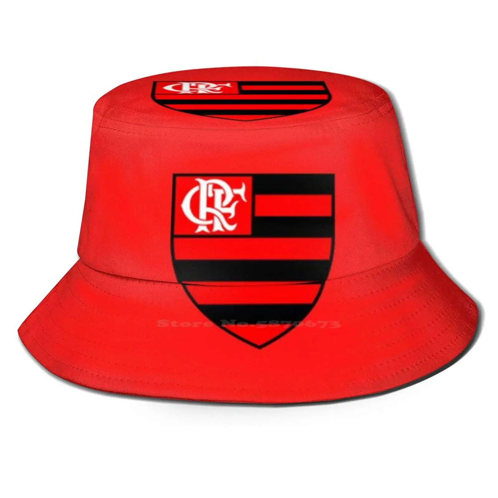 Flamengo Fc Pattern Design Printed Travel Bucket Hats Football Brazil Ball Fathers Day Goal