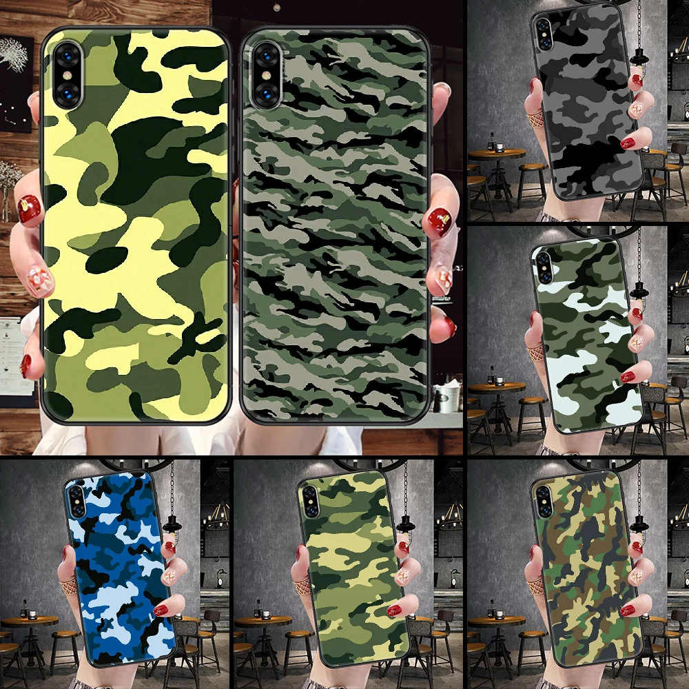Чехол Камуфляжный в стиле милитари для телефона iphone 5 черный художественный
