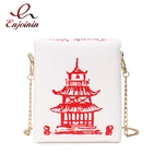 КИТАЙСКАЯ сумка ENJOININ для выноса, женская сумочка из искусственной кожи, модная сумка через плечо на цепочке для девушек, сумка-мешок