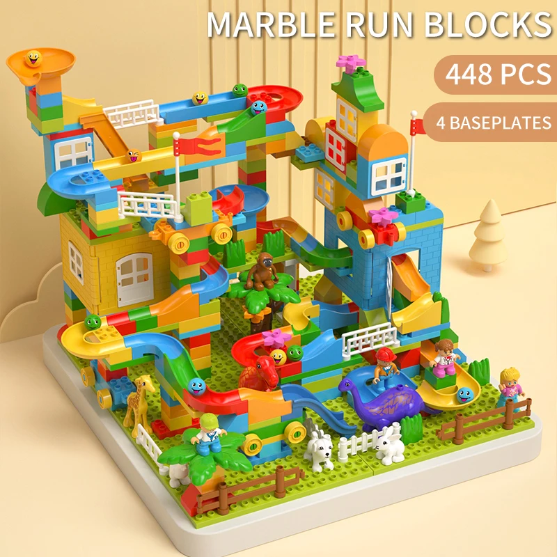 DIY красочные большие блоки замок/фигура/автомобиль/трек образовательное